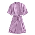 thumbnail image 3 of HBFAGFB Robe de Nuit pour Femme Cardigan à Manches Courtes Peignoir Confortable et Léger Violet Taille TG, 3 of 6