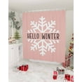thumbnail image 2 of Hello Winter Bathroom Shower Curtains with Hooks, Snowflake Pink Waterproof Fabric Washable Shower Curtain for Home Hotel Bathtub Decor 36x72 Inches, 2 of 7