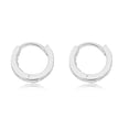 thumbnail image 2 of AVORA 925 Sterling Silver Textured Simulated Diamond CZ Huggie Hoop Earrings, 2 of 6