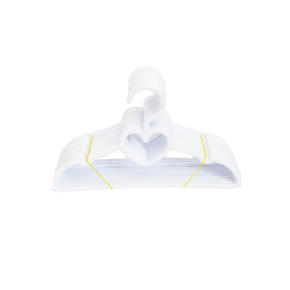 18 Inch Doll Clothes Hangers- 12 Pc White Heart Hangers- Fits 18 Inch Girl and Boy Doll Clothes- Doll Clothes Hangers