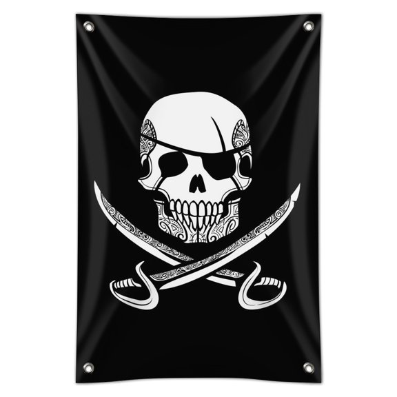 Pirate Skull Crossed Swords Tattoo Design Home Business Office Sign
