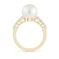 thumbnail image 2 of ANGARA South Sea Cultured Pearl Ring with Graduated Diamonds in 14K Yellow Gold for Women | June Birthstone, Birthday, Anniversary, Jewelry Gift for Women | Pearl Ring, 2 of 10