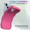 thumbnail image 4 of Case for iPhone 14 Plus Case,Wave Curly Frame Design,Soft Flexible TPU,Cute Wavy Solid Color Aesthetic Flashion Phone Case Shockproof Protective Case Cover 6.7" - Rose Red, 4 of 14
