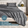 thumbnail image 3 of Bare Home Microplush Fleece Sheet Set - Ultra Soft - Deep Pocket - Queen, Gray, 3 of 8