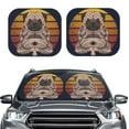 thumbnail image 2 of Haiem Pug Dog Yoga Windshield Sun Shade: Universal Foldable 2-Piece Car Front Window Sunshade - Blocks Uv Rays, And Reduces Heat,Essential Car Accessory Small, 2 of 7