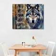 thumbnail image 3 of Nawypu Motivational Wolf Canvas Wall Art Christian Wolf Painting Wall Decor Framed Inspirational Wolves Posters Home for Living Room Bedroom Bathroom Decoration, 3 of 5