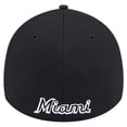 thumbnail image 4 of Men's New Era Black Miami Marlins Active Dash Mark 39THIRTY Flex Hat, 4 of 6