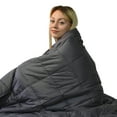 thumbnail image 2 of Costway Weighted Blankets 100% Cotton w/ Glass Beads Dark Grey 15 lbs, 48'' x 72'', 2 of 7