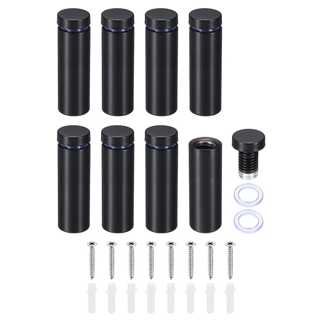 Tornillos de soporte para señal Uxcell 5/8 x 2 pulgadas, 8 juegos de acero inoxidable, negro