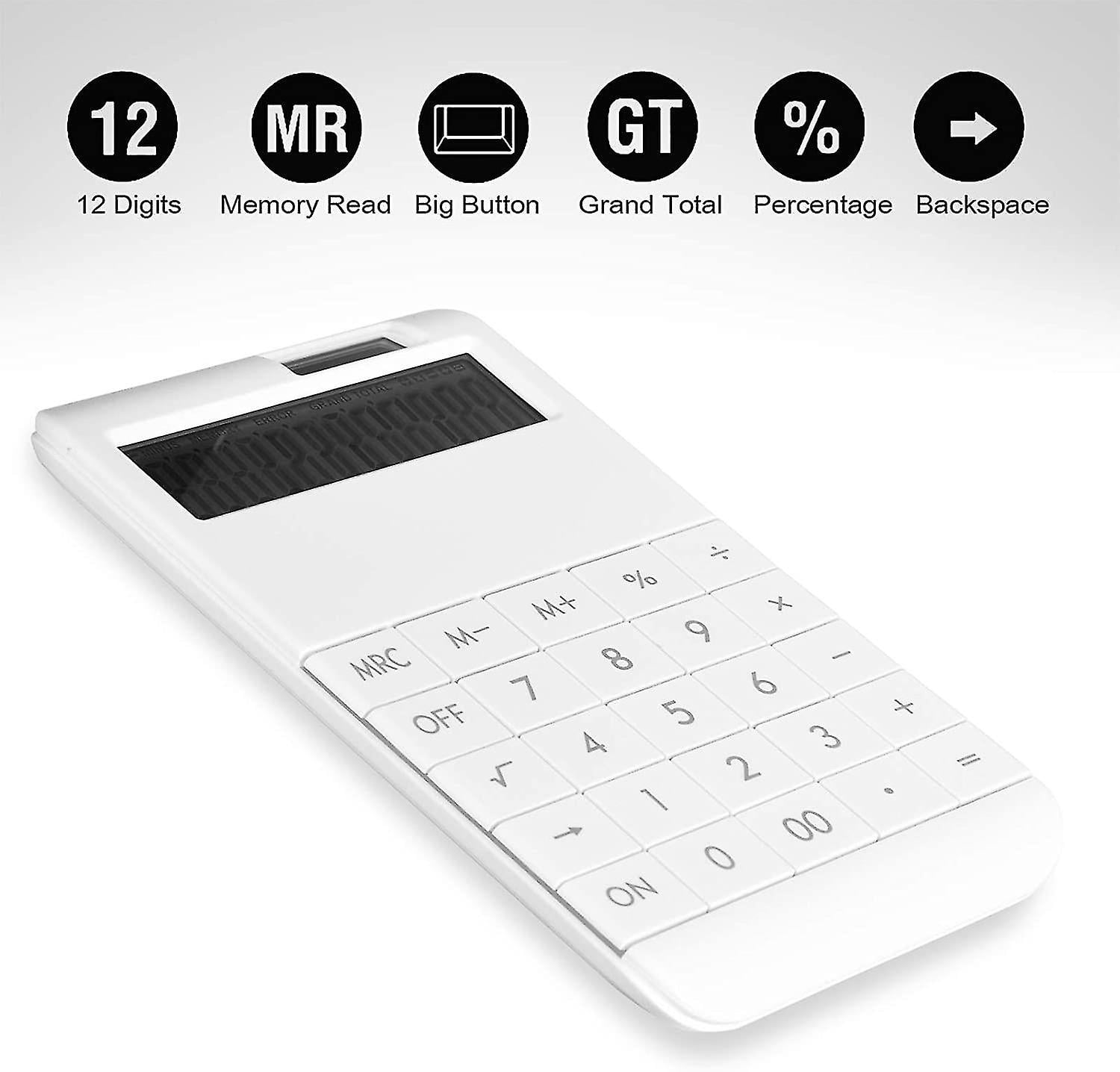 Basic Standard Calculator 12 Digit Desktop Calculator With Large Lcd Display For Office, School, Home Business Use, Modern Design
