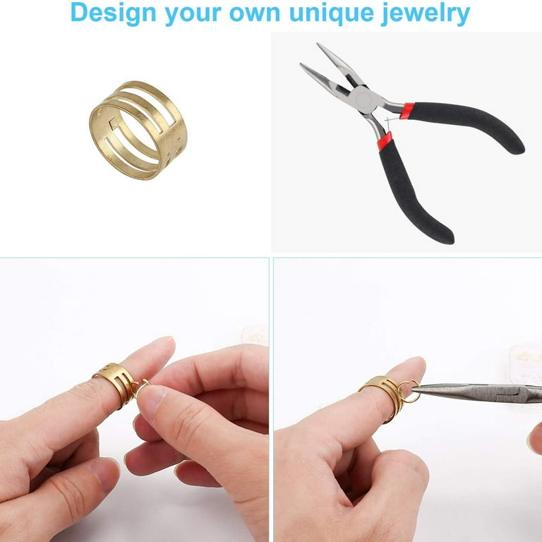 Adult Jewelry Making Kit, Diy Jewelry Making Supplies With Jewelry Making  Tools: Mini Round Nose Pliers, Long Nose Pliers, Diagonal Pliers And  Tweezers; Beading Needle, Measuring Tape; Jewelry Wire, Chain; Earring  Hooks