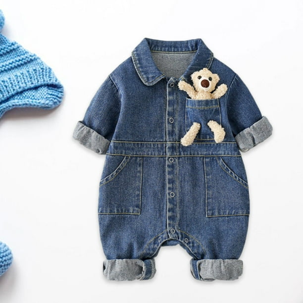 Baby denim jumpsuit sales
