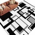 thumbnail image 2 of 5x8 Washable Area Rug, Geometric Black Non-Slip Large Rectangle Rug for Living Room Dining Room, White and Gray Line Indoor Floor Mat for Home Decor, 2 of 9