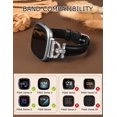 thumbnail image 3 of TOYOUTHS Leather Bands Compatible with Versa 4/Versa 3/Sense 2/Sense Band for Women, Dressy Bling Slim Leather Strap with D-shaped Diamonds Metal Buckle for Versa 4, 3 of 6