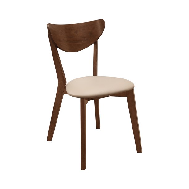 Kersey Dining Side Chairs with Curved Backs Beige and Chestnut (Set of