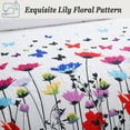 thumbnail image 4 of Floral Queen Quilt Set - Lily Pattern Soft Lightweight Bedspread 3-Piece for All Season (1 Quilt, 2 Pillow Shams), 4 of 8