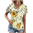 thumbnail image 2 of Teeshirts for Women on Summer Shirt for Women V-Neck Fashion Casual Short-Sleeved Spring And Summer Top, 2 of 4