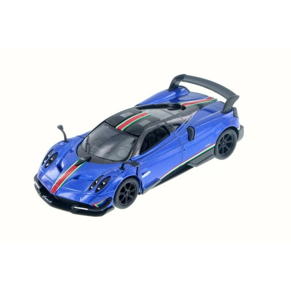 2016 Pagani Huayra BC with Decals Hard Top, Blue/Red Stripe - Kinsmart 5400DF - 1/38 Scale Diecast Model Toy Car (Brand New but NO BOX)