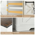 thumbnail image 5 of Oneinmil Buffet Sideboard Cabinet, Farmhouse Bar Cabinet with Removable Wine Rack & Drawers, Kitchen Storage Cabinet with Sliding Barn Door, White, 5 of 9