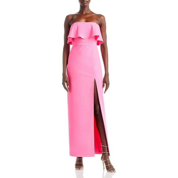 Aidan by Aidan Mattox Womens   Drapey Long Evening Dress