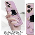 thumbnail image 3 of Compatible with Poco F5 Case for Women Men, Ultra Soft Xiaomi Poco F5 Phone Case with Stand Silicone TPU Plating Cute Astronaut Pattern Cases Cover (Purple), 3 of 12