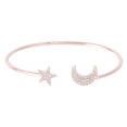 thumbnail image 1 of Moon Bracelet Rhinestone Opening Beautiful Stars Adjustable Fashionable Shining Bracelet for Woman (Rose Golden), 1 of 7