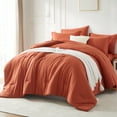 thumbnail image 2 of Davulos 7 Pieces Burnt Orange Comforter Set,Bed in a Bag Queen Size,Soft Lightweight Bedding for All Seasons with Comforter,Flat Sheet,Fitted Sheet,Pillowcases & Shams, 2 of 8