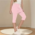 thumbnail image 2 of Posijego Girls Yoga Leggings with Skirt High Waist Tennis Skorts Soft Dance Capri Leggings 5-16 Years, 2 of 7