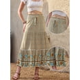 thumbnail image 2 of DARING DIVA Women's Fashion Summer Boho Long Skirt Small Beige, 2 of 6
