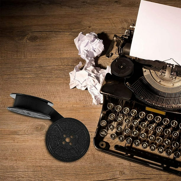 4 Pack Ruban De Machine à Écrire Double Bobine Ruban D'Encre De Machine à Écrire Double Bobine Pièce De Rechange Pour La Plupart Des Machines à Écrire (Noir