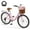 Blush Pink, variant on MOONCOOL 24/26 Inch Cruiser Bike for Women, 7 Speed Step-Through Bicycle with Basket, Rear Rack & Lock, Retro City Bike for Adults