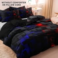 thumbnail image 6 of Orylavena Red Blue 3D Block Microfiber Duvet Cover Set, Black Back, Twin/Full/Queen/King, 6 of 7