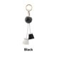thumbnail image 5 of Llavero de cuero con diamantes de arcilla, colgantes con borlas, bola de piel de visón, colgante pequeño a la moda, accesorio para quitar Ropa, zapatos y accesorios Miscelánea En blanco y negro 19CM Jumpingount AP014291-02, 5 of 6