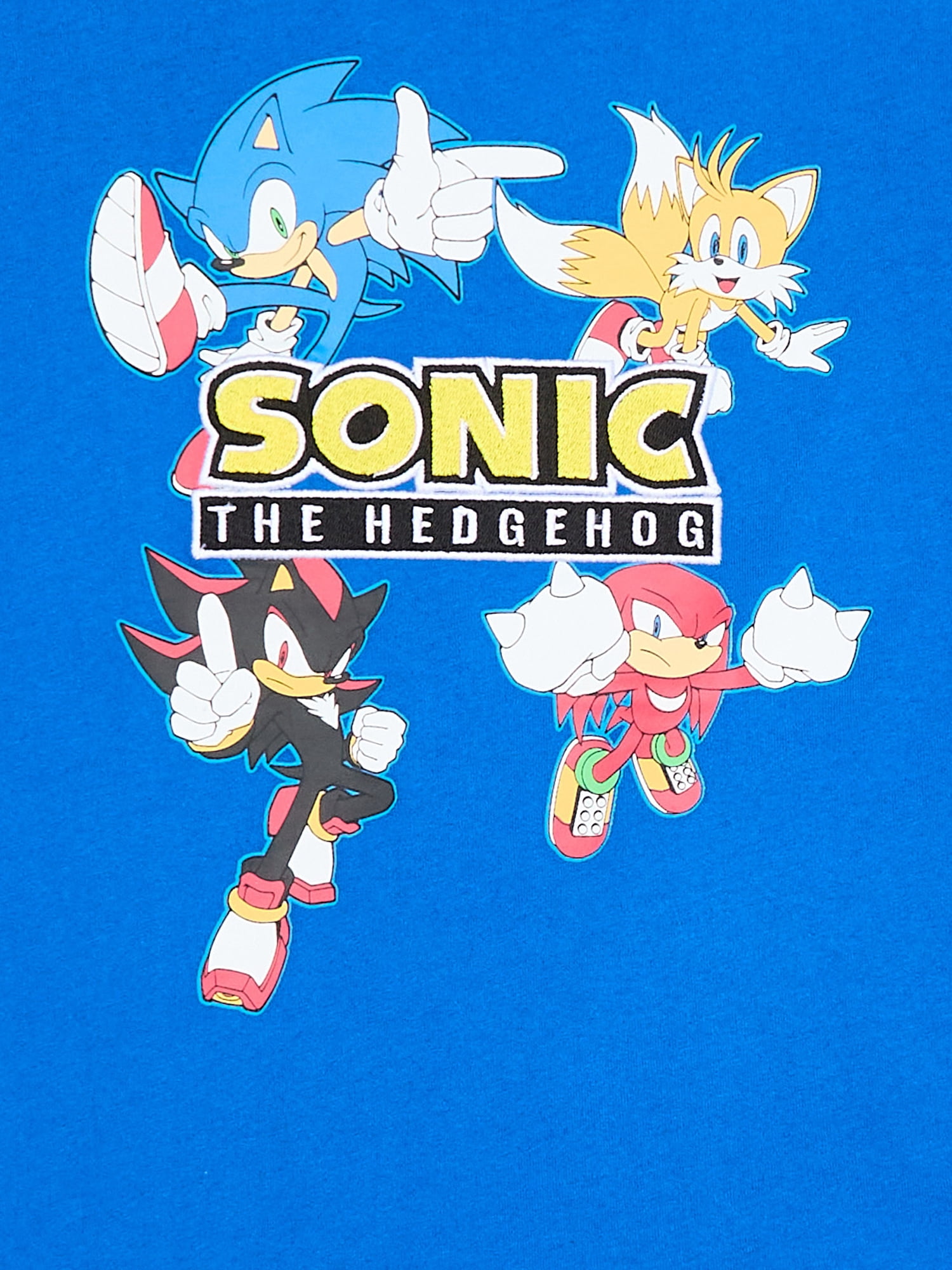 Sega Boys’ Sonic and Friends Front and Back Graphic Short Sleeve Tee and Shorts Set, 2-Piece, Sizes 4-18