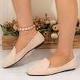 thumbnail image 6 of YLYL Women's Suede Loafers Square Toe Low Heel Fashion Casual Comfortable Slip on Ballet Flats Shoes, 6 of 9