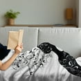 thumbnail image 3 of Zodiac Taurus Soft Flannel Fleece Throw Blanket, Fashion Girl Silhouette Floral Hairdo Dress Modern Print, Cozy Plush for Indoor and Outdoor Use, 60" x 80", Black and White, by Ambesonne, 3 of 5