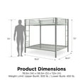 DHP Sidney Full over Full Metal Bunk Bed, Silver