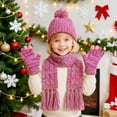 thumbnail image 7 of 4pcs Kids Winter Hat Gloves Scarf Set, Girls Toddler Winter Hat Beanie with Touchscreen Gloves & Neck Warmer for Girls Boys, 7 of 7