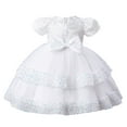 thumbnail image 2 of YWDJ Dresses for Girls Special Occasion Toddler Girls Girls Childrens Short Sleeve Lace Bow Mesh Dress Gauze Dress Princess Dress White 1T, 2 of 5