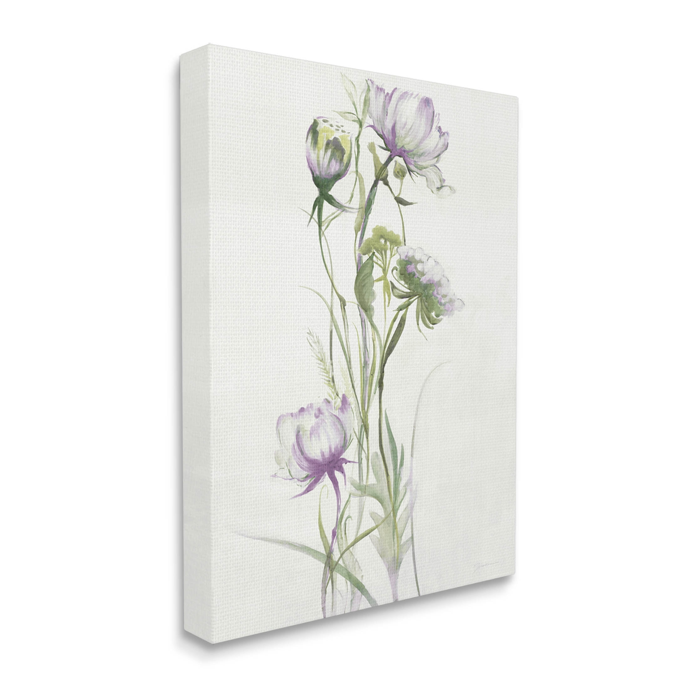 Stupell Industries Classic Budding Flower Blossoms Graphic Art Gallery Wrapped Canvas Print Wall Art, Design by Liz Jardine