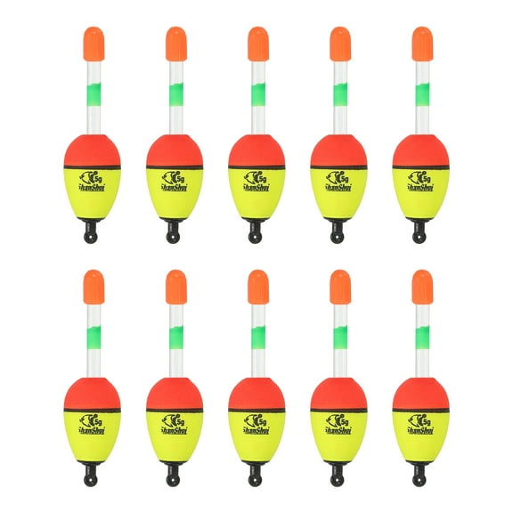 EVA 0.18oz Fishing Bobbers Float, Yellow, 10 Pack