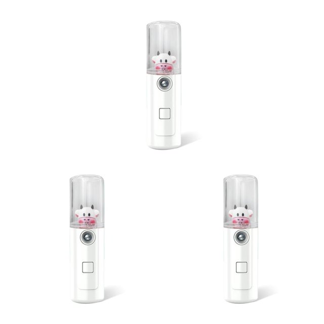 Kearding Cute Face Cold Mist Sprayer Steamer 30ml Humidificador de apagado Oficina en el hogar Atomizador personal Nebulizador Tipo 2 Verde Typ 2 Grün 3Conjunto