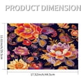 thumbnail image 2 of Placemats Set of 4 Heat-Resistant Rectangle Place Mats Ethnic Boho Flower Washable Plastic PVC Dining Table Mat Non-Slip Wipeable Woven Vinyl Placemat for Kitchen Patio Table Decor, 2 of 8
