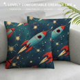 thumbnail image 3 of Qinduosi Cartoon Rockets Print Throw Pillow Cases, Decorative Cushion Covers for Couch Bed Sofa Farmhouse  White, 3 of 5