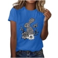 thumbnail image 4 of Rciityk Happy Easter Short Sleeve Shirts for Women Trendy Cute Rabbits Graphic T Shirts Casual Loose Crew Neck Summer Tops, 4 of 4
