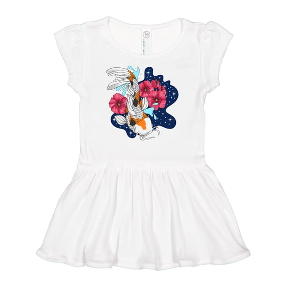 Inktastic Japanese Koi Fish Pond with Stars Girls Baby Dress