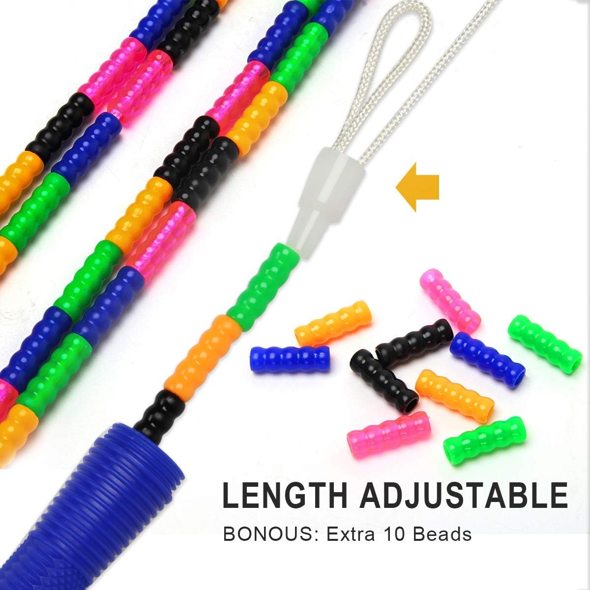 Jump Rope, Double Dutch Jump Ropes, Soft Beaded Skipping for Kids Adults, Plastic Segmented Long Enough