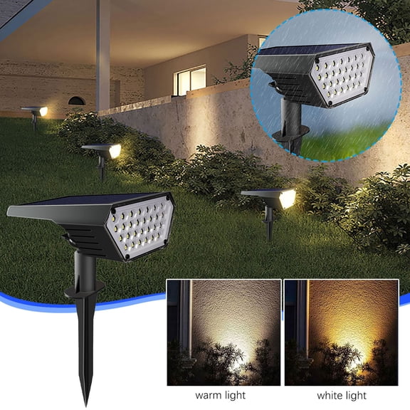 WWG Solar Outdoor Lights Stainless Steel IP67 Waterproof Landscape Spotlights 2W 300LM for Yard Garden Patio Walkway Decoration