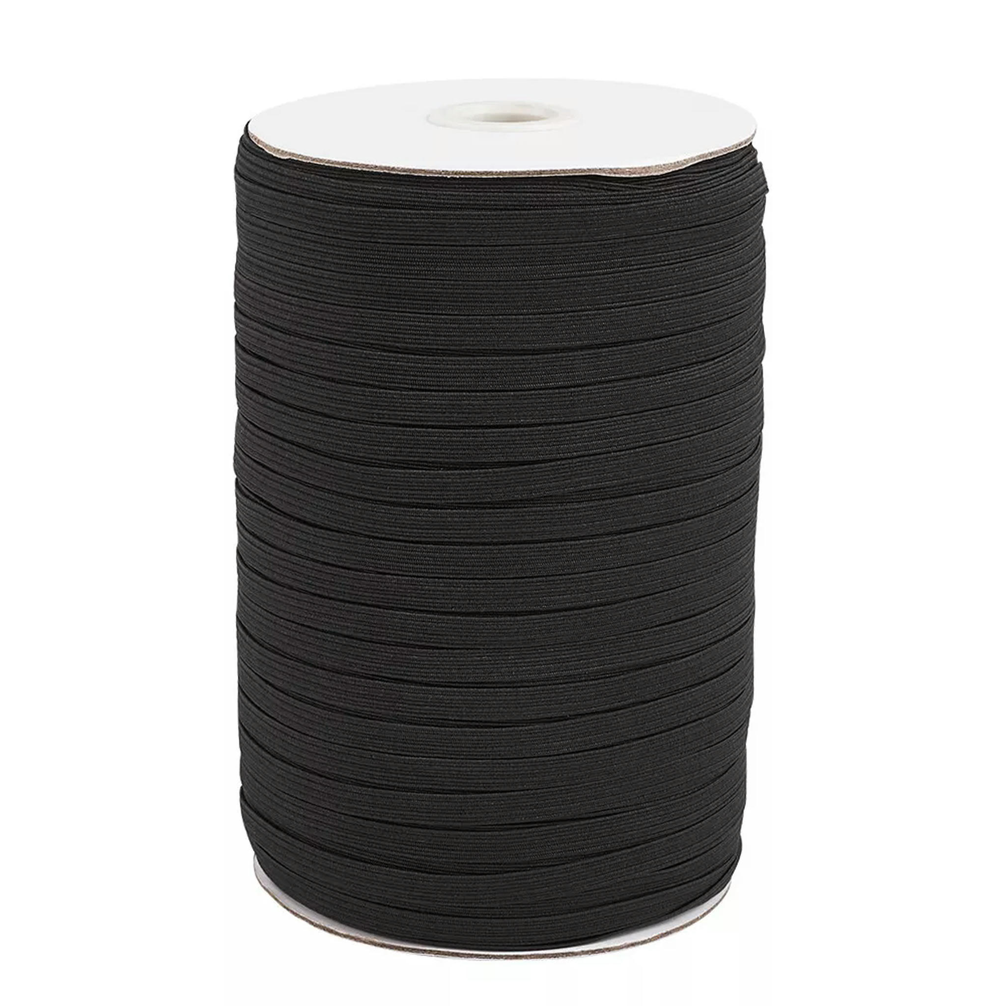 U8MO 100yd/Roll Black 8mm Flat Elastic Cords Stretch Craft String DIY Jewelry Thread