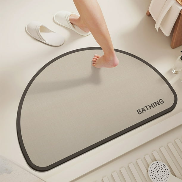Xihbxyly Alfombrilla de Baño Superabsorbente de Diatomita, Diseño de Goma Antideslizante, Secado Rápido, Ideal para Ducha, Baño y Lavabo, Elegante Decoración Del Hogar, Fácil Limpieza y Mantenimiento
